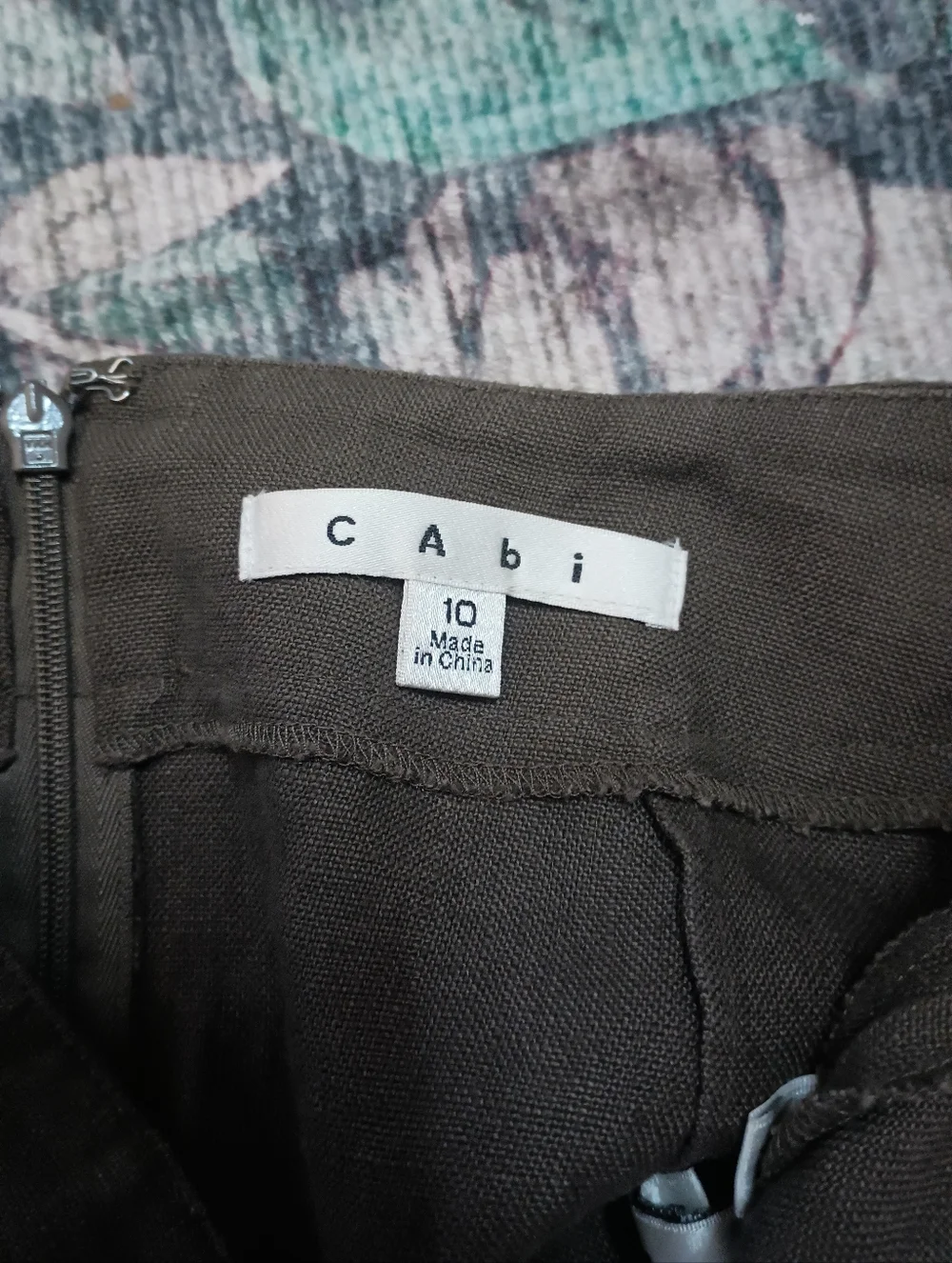 Cabi Womens Embroidered Linen Maxi Skirt Size 10 Brown Classic Cottage Lagom - Picture 6 of 10